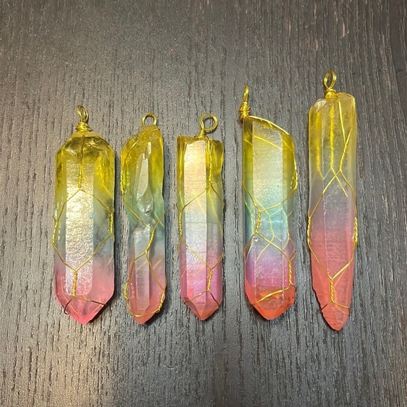 Jewelry - Rainbow Aura Quartz Crystal Pendant